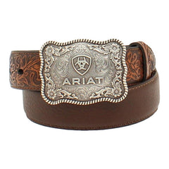 Ariat Boy's Brown Leather Belt With Buckle