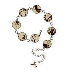 Angel Ranch Ladies Round Calf Hair Conchos Chain Belt
