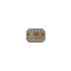 Ariat Rectangle Multi Finish Engraved Belt Buckle