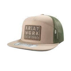 Ariat Men's 7 Panel Patch Tan Snap Back Cap