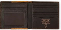 Arit Men's Bifold Roughout Croco Tan Wallet