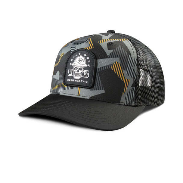 Ariat Bold Skull Black Snap Back Hat
