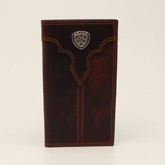Ariat Men's Center Bump Shield Brown Rodeo Wallet
