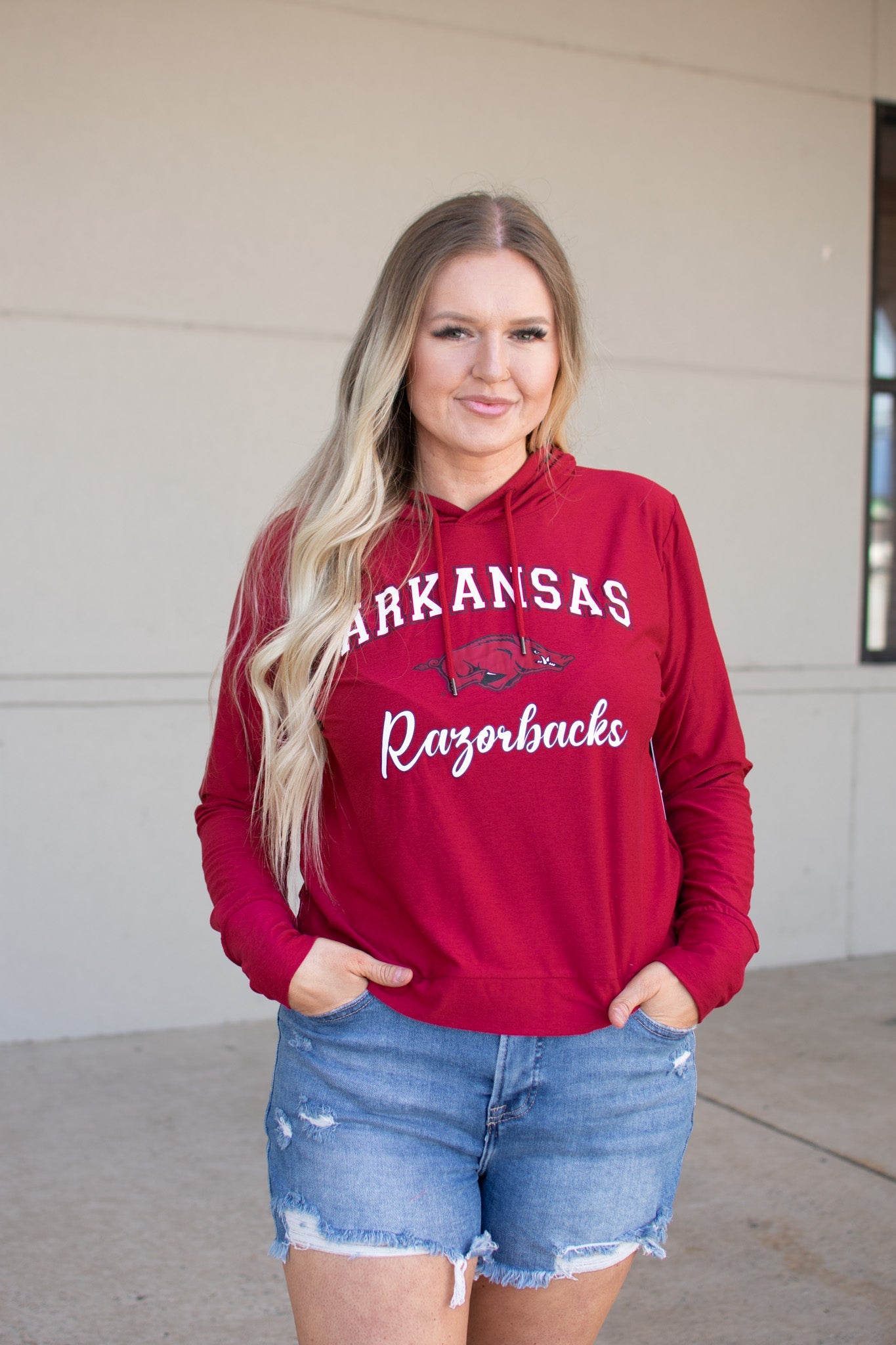 Arkansas Razorback Red Hooded Tee