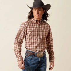 Ariat Men's Pro Series Dark Red Willies Fitted Shirt
