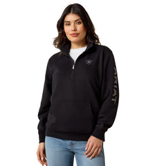 Ariat Women's Foundation Logo 1/2 Zip Pullover | Black