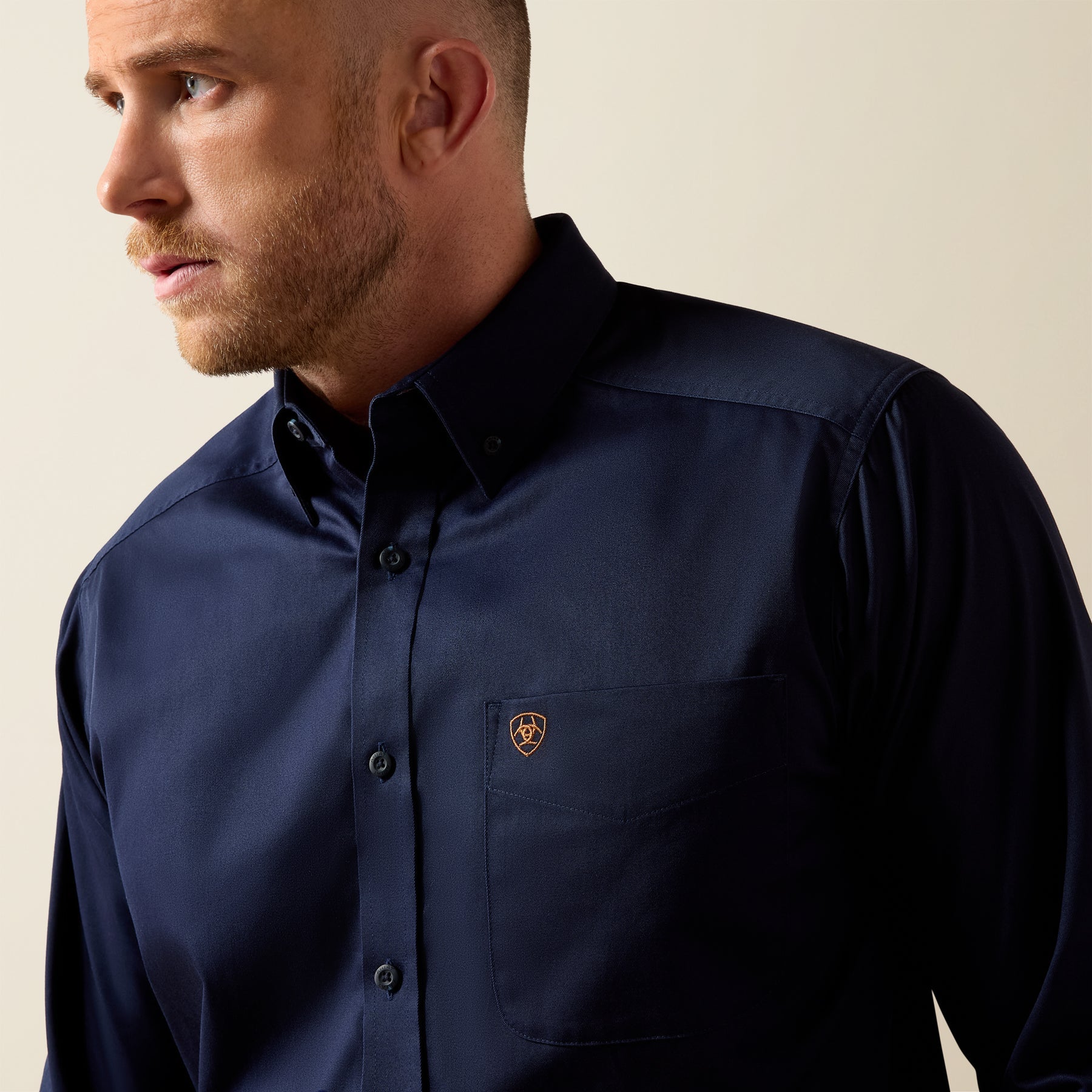 Ariat Men's Solid Twill Long Sleeve Shirt | Navy
