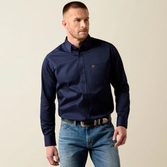 Ariat Men's Solid Twill Long Sleeve Shirt | Navy