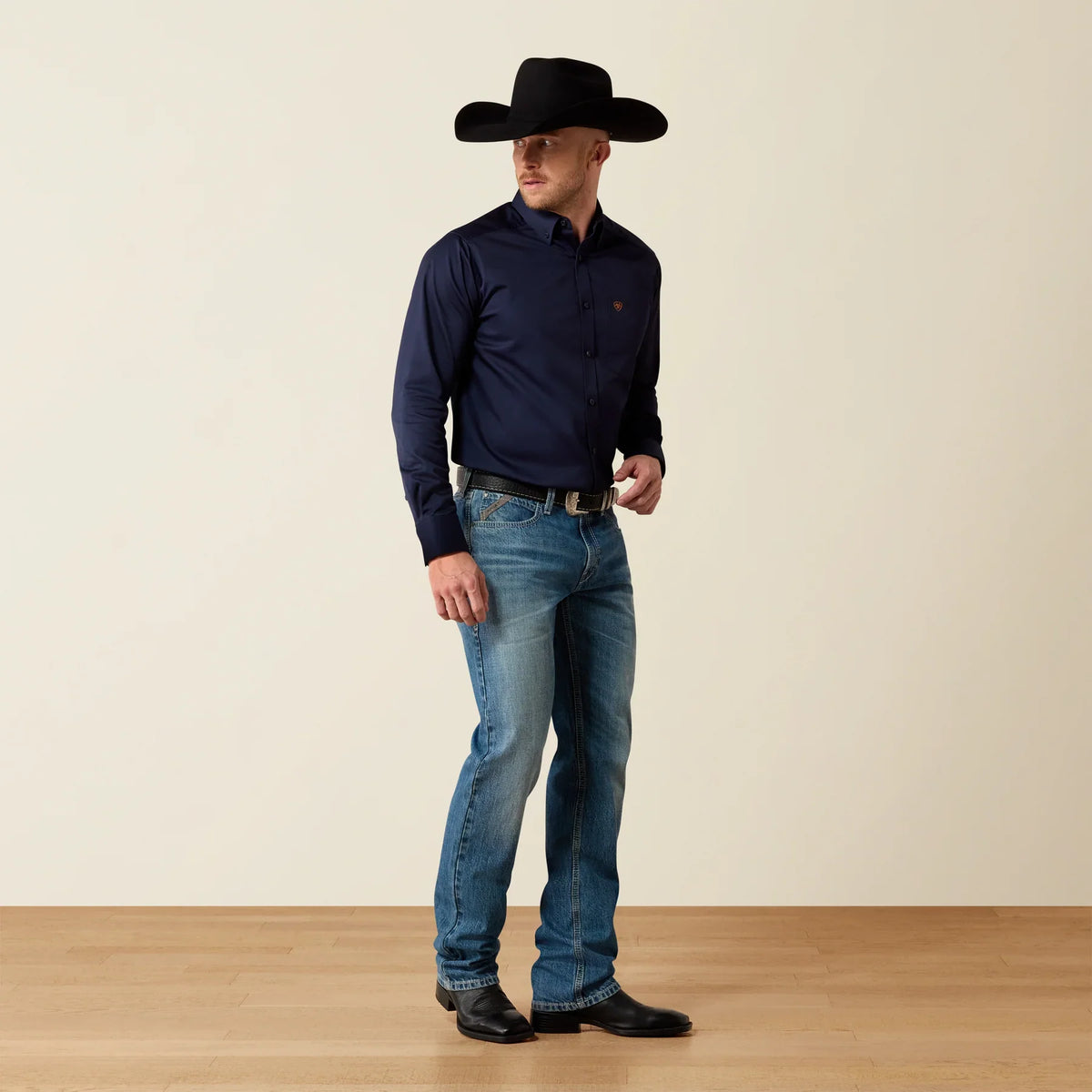 Ariat Men's Solid Twill Long Sleeve Shirt | Navy