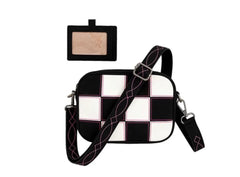 Angel Ranch Women's Sadie Black & White Checkered Crossbody