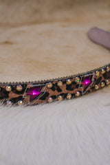 Angel Ranch Girls 1 1/4'' Lightning bolt Leopard Belt