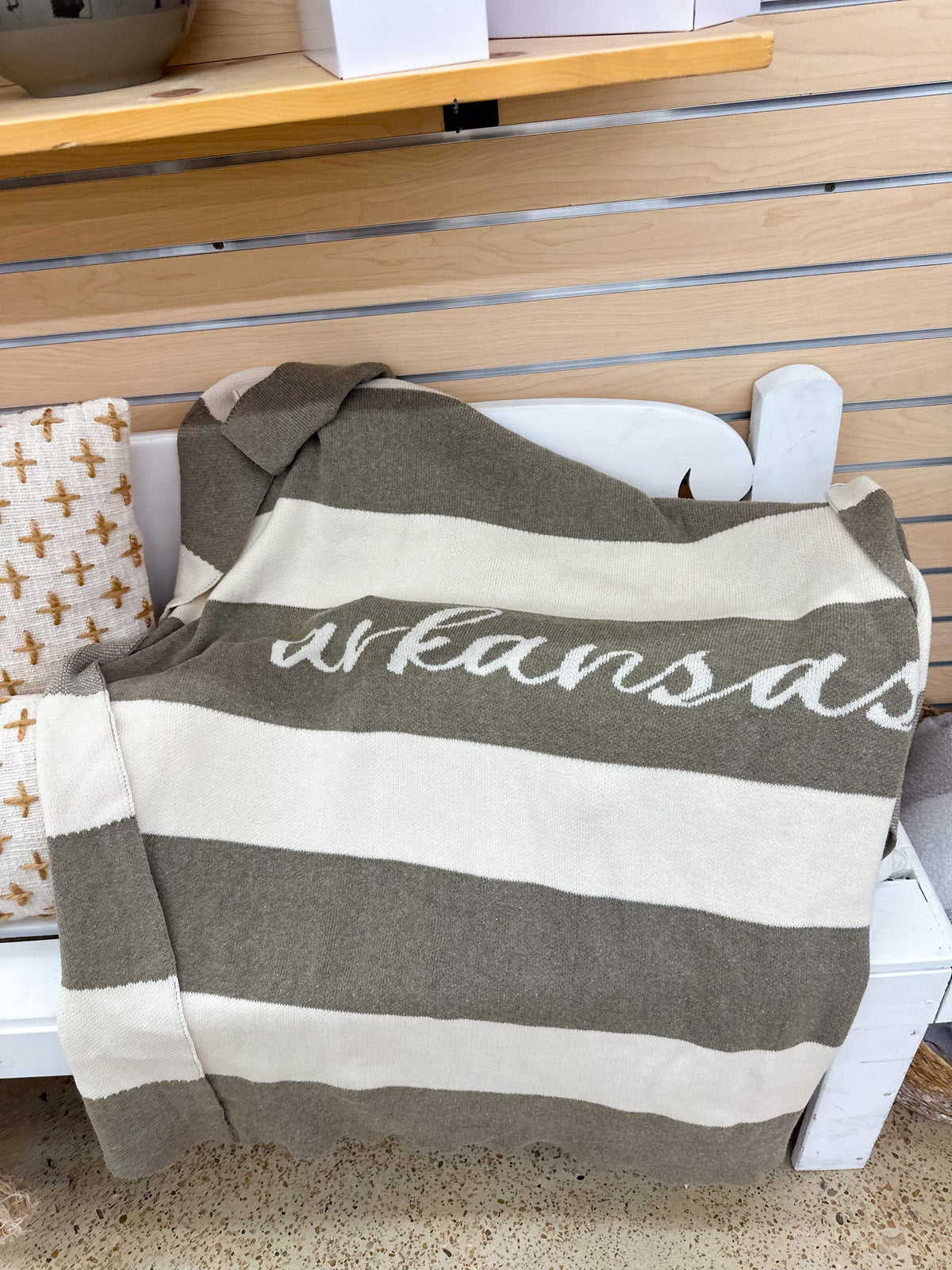 Arkansas Natural Stripe Throw Blanket