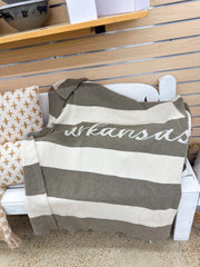 Arkansas Natural Stripe Throw Blanket