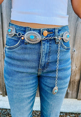 Ariat Turquoise Concho Chain Belt