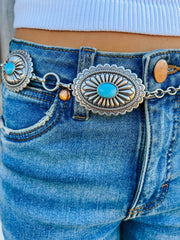 Ariat Turquoise Concho Chain Belt