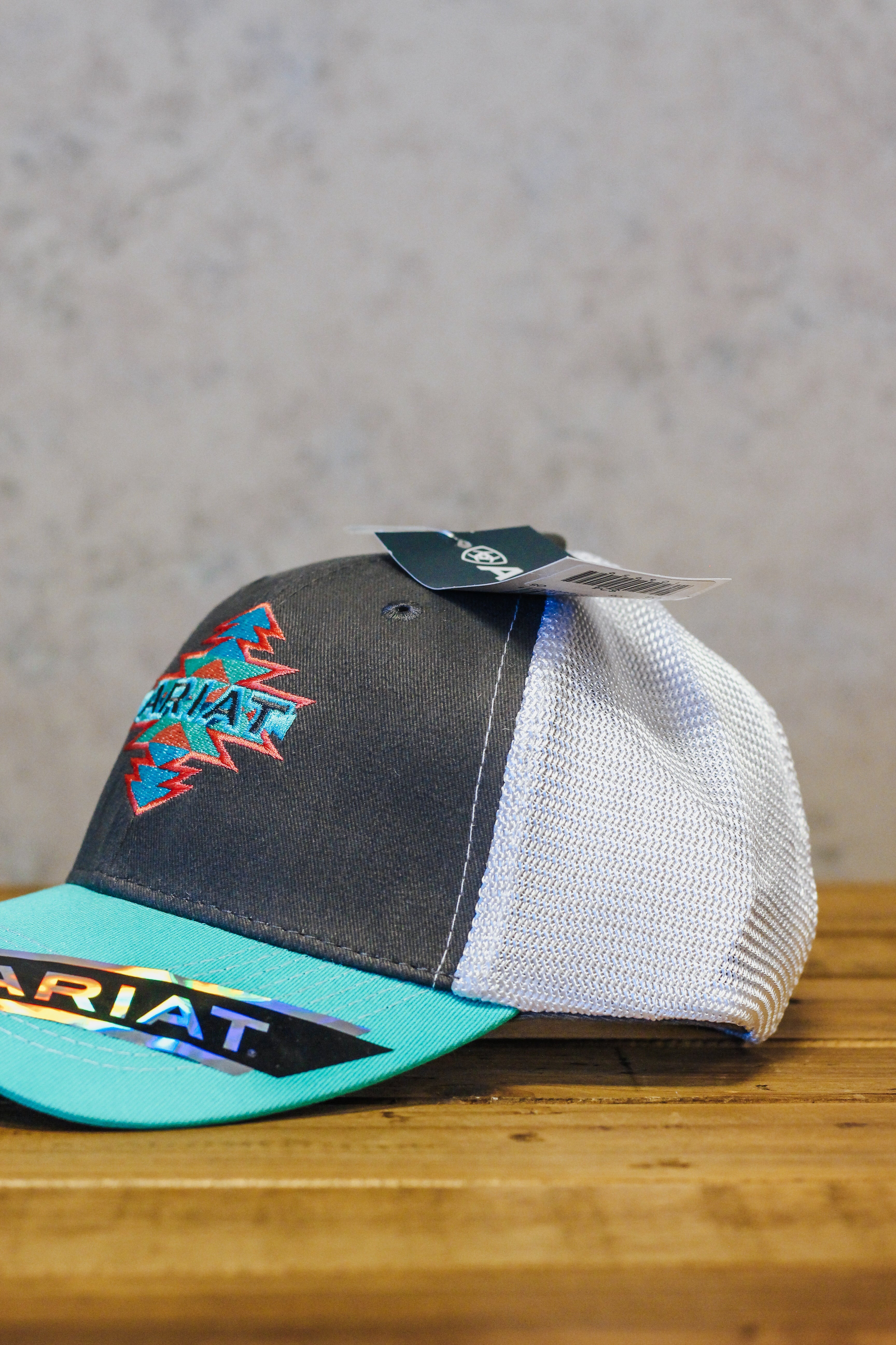 Ariat Womens Grey Turquoise Aztec Hat