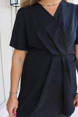 Ask Me Out Black Wrap Dress