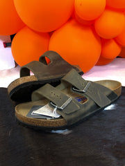 Arizona Soft Footbed Khaki Leather Birkenstock Sandal