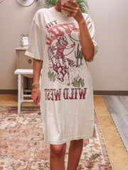 Ariat Wild West Cowgirl Oatmeal T-Shirt Dress