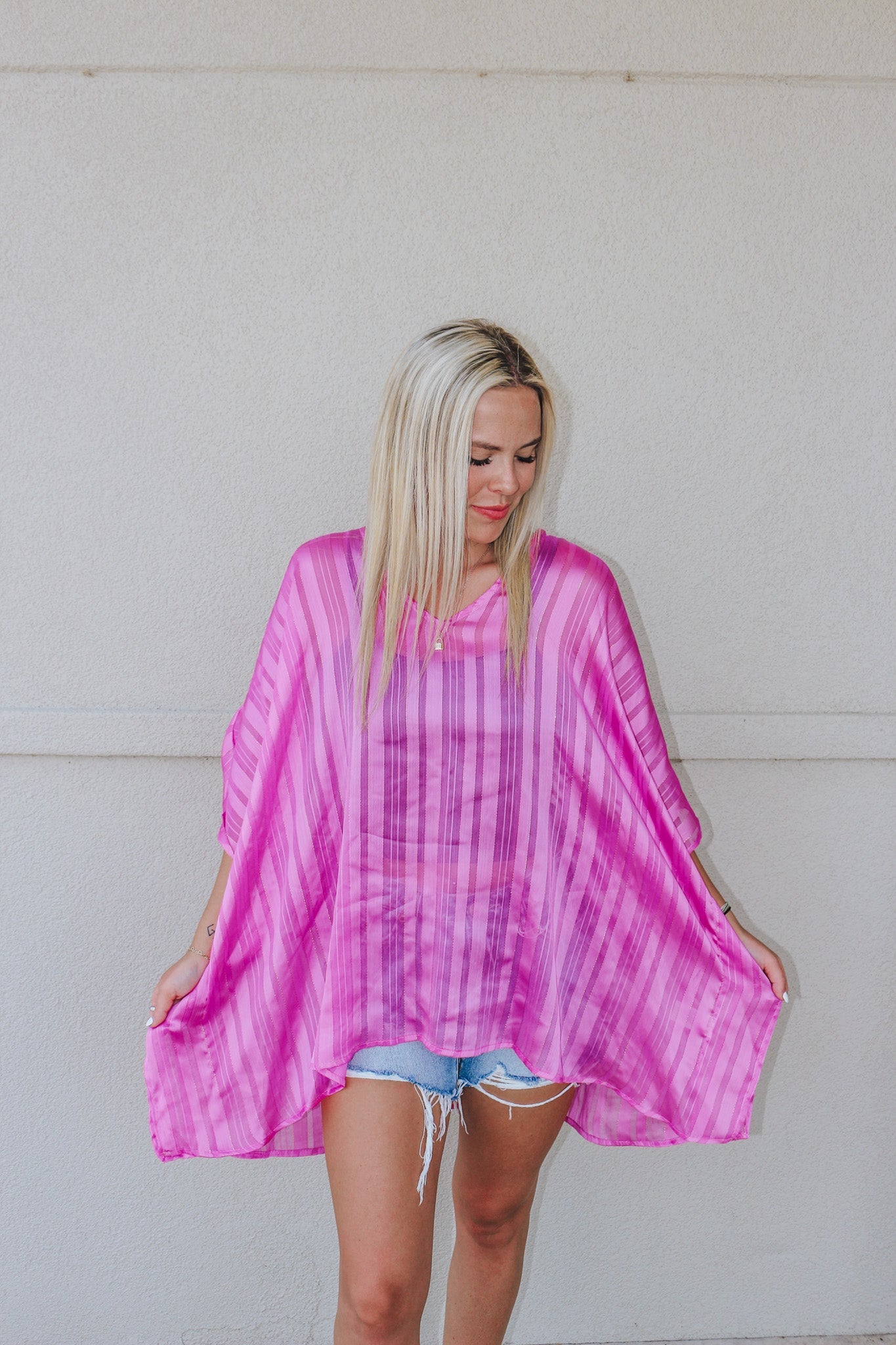At The Poolside Orchid Blouse