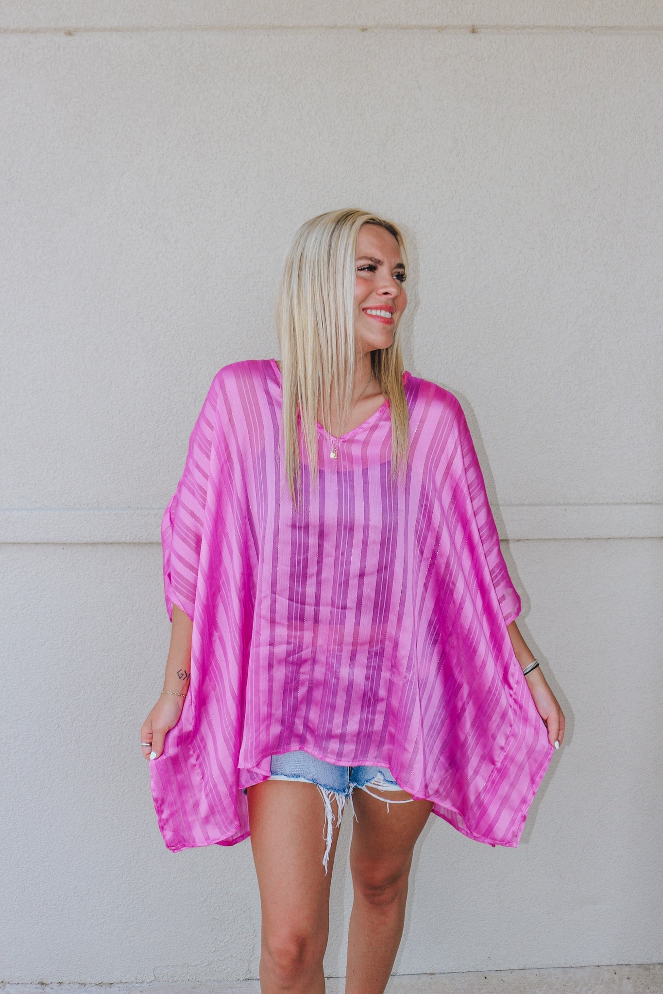 At The Poolside Orchid Blouse
