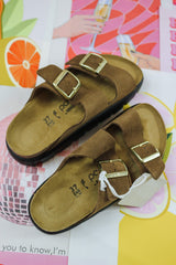 Arizona Dark Brown Platform Sandal Birkenstock