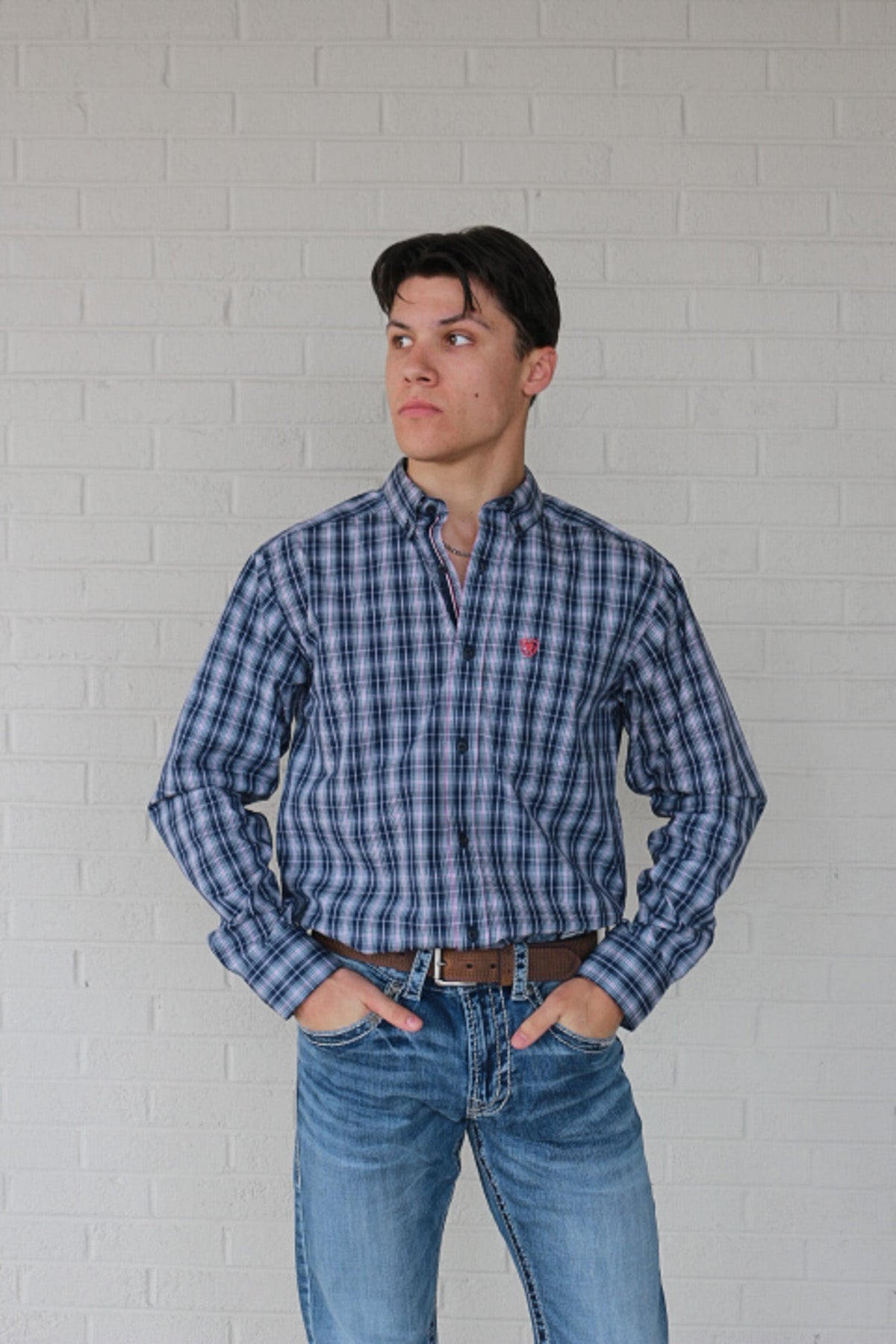 Ariat Men's Pro Navy Colston Button Down Shirt
