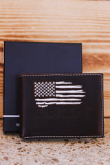 Ariat Passcase Distressed American Flag Bifold Wallet