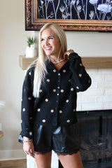 At A Glance Black Polka Dot Sweater