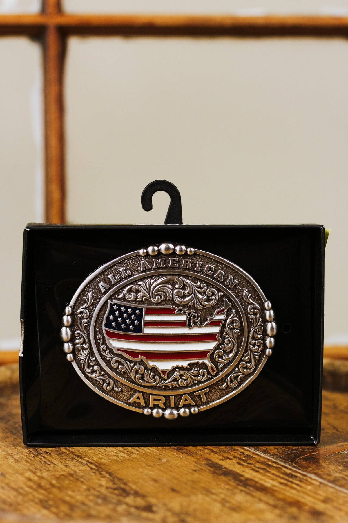 Ariat Men's Oval All American Silver Belt Buckle