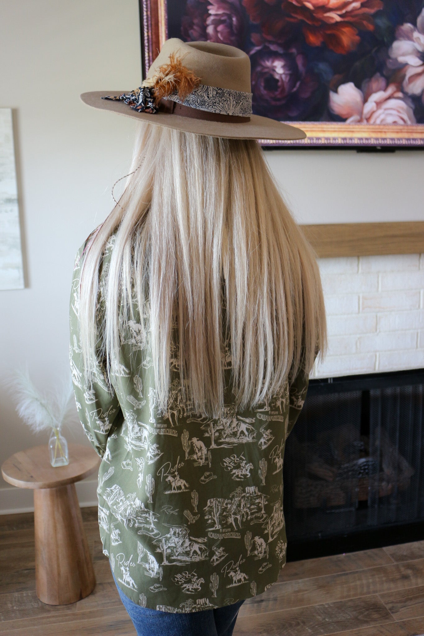 Ariat Women's Homestyle Western Moss Green Blouse