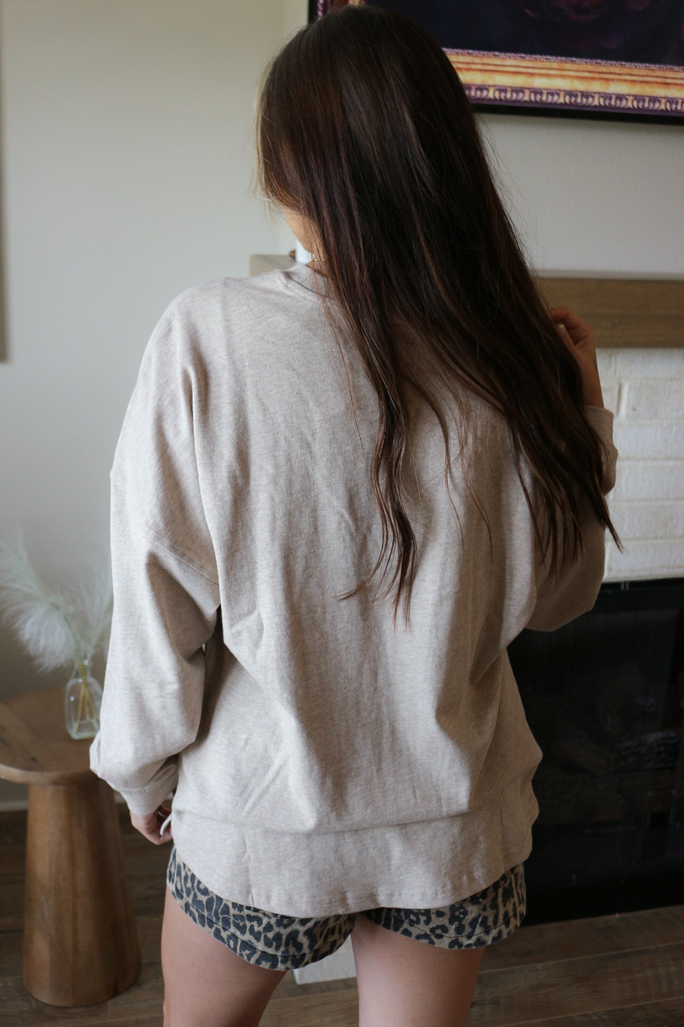 Ariat Women's Canvas Oversized Long Sleeve Tee | Oatmeal Heather