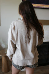 Ariat Women's Canvas Oversized Long Sleeve Tee | Oatmeal Heather