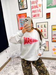 Arkansas Pennant Flag Grey Sweatshirt