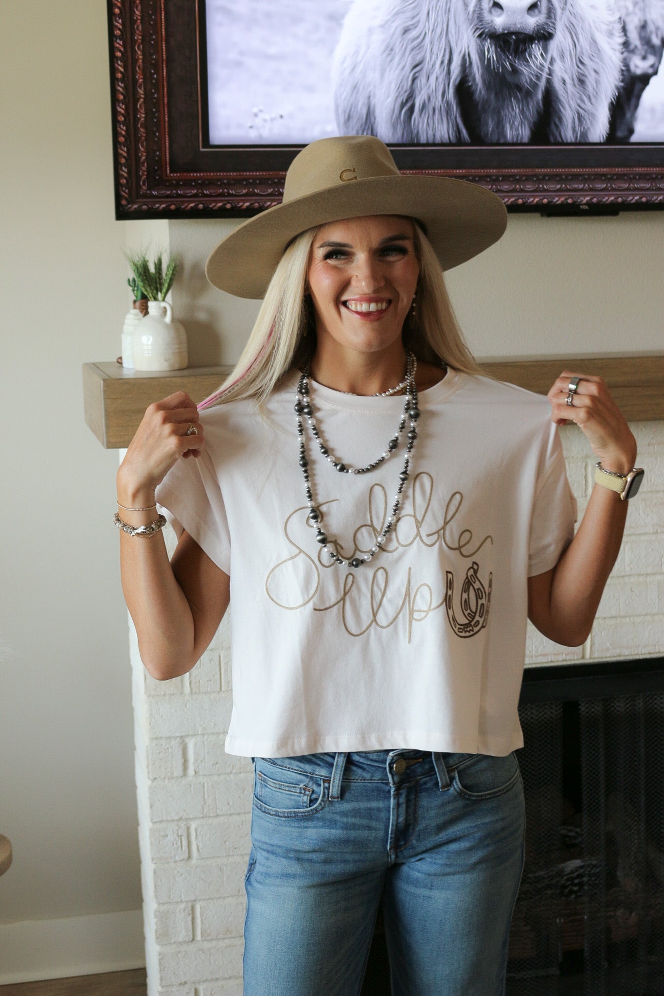 Ariat Women's Sea Salt Saddle Up Tee