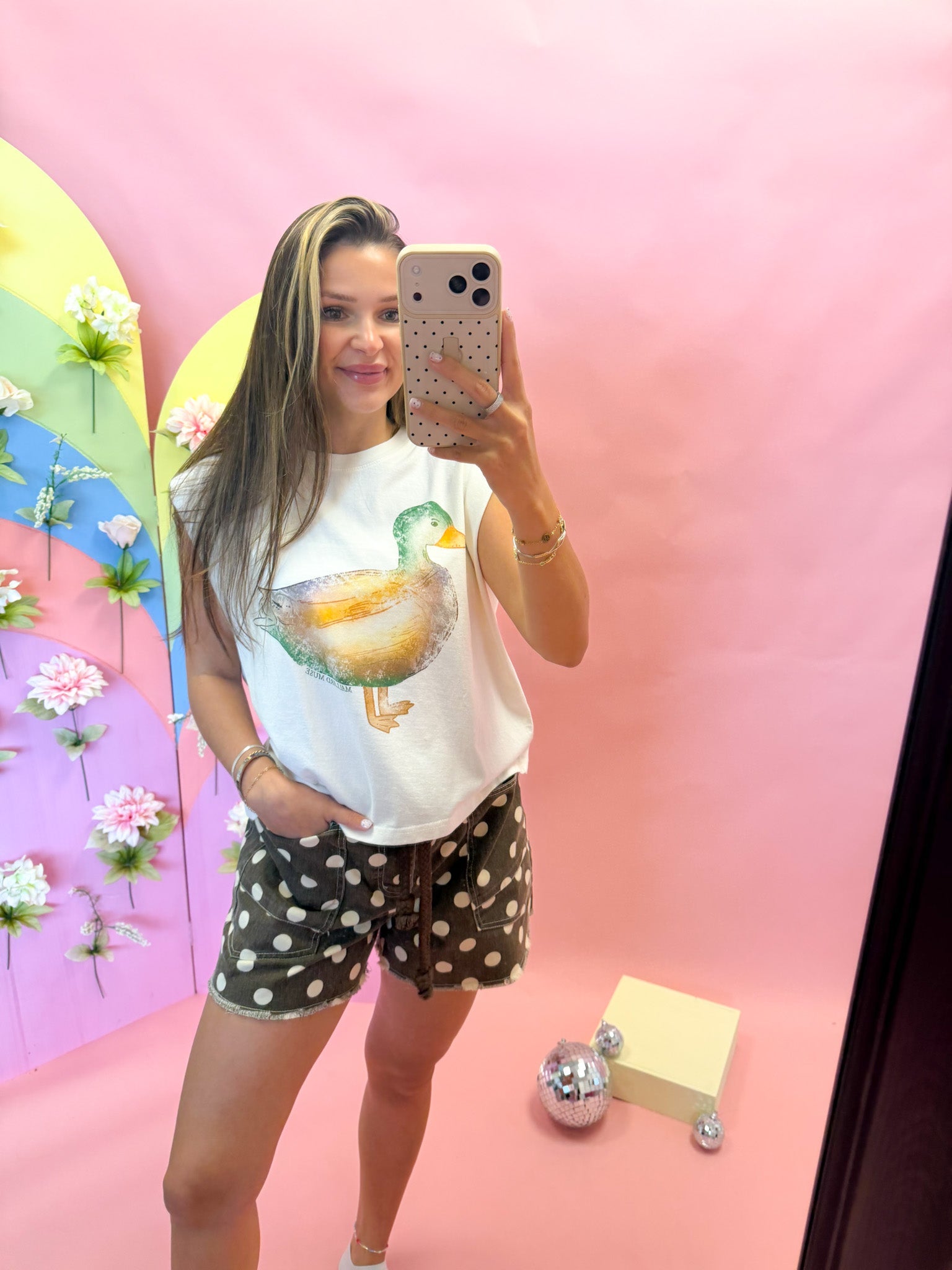 Another Mallard Muse Ivory Graphic Sleeveless Tee