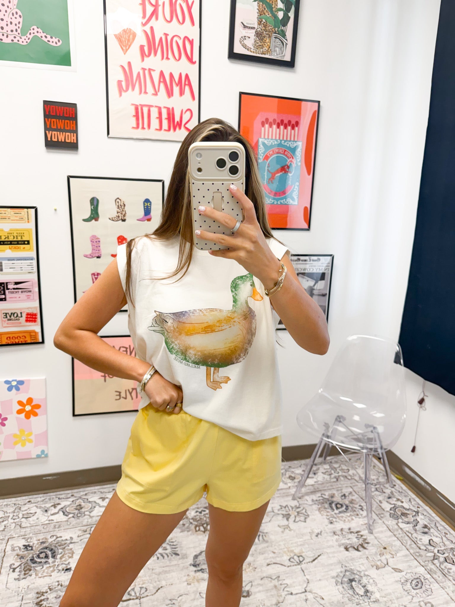 Another Mallard Muse Ivory Graphic Sleeveless Tee