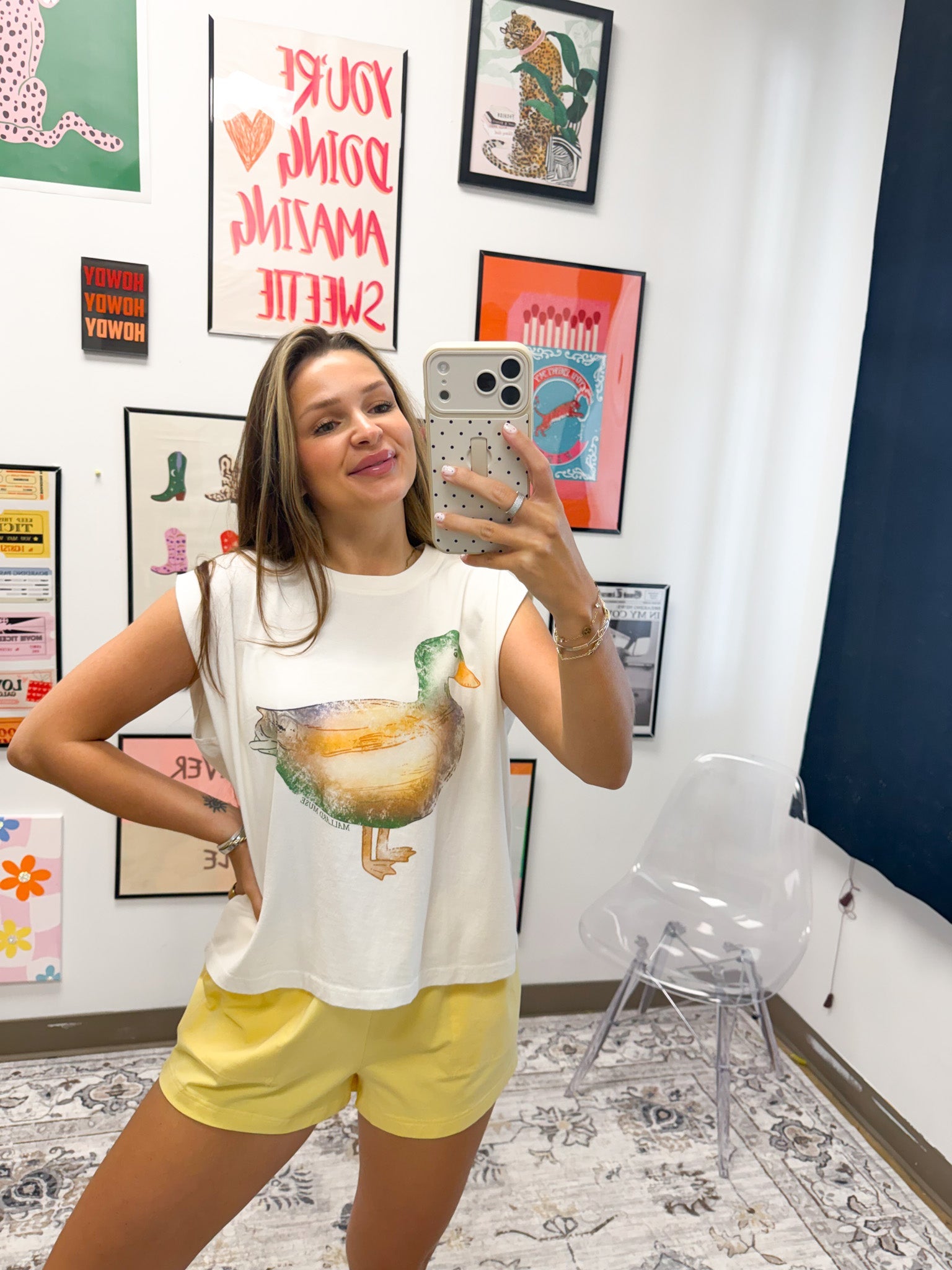 Another Mallard Muse Ivory Graphic Sleeveless Tee