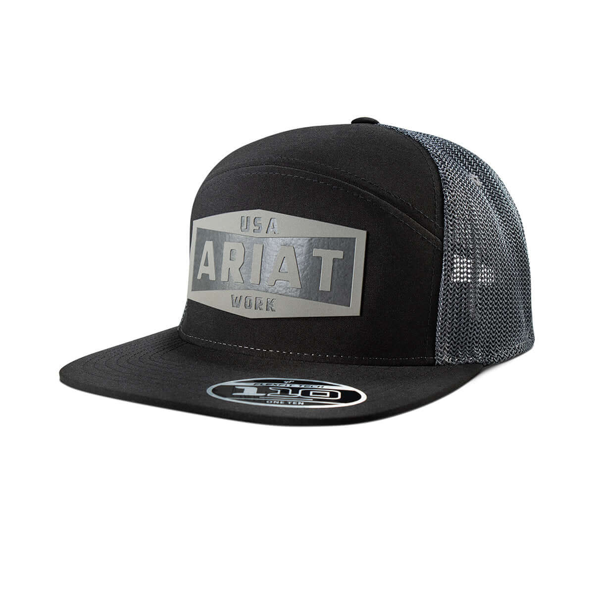 Ariat Work Black Leather Patch Snapback Hat