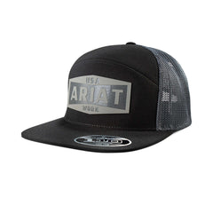 Ariat Work Black Leather Patch Snapback Hat