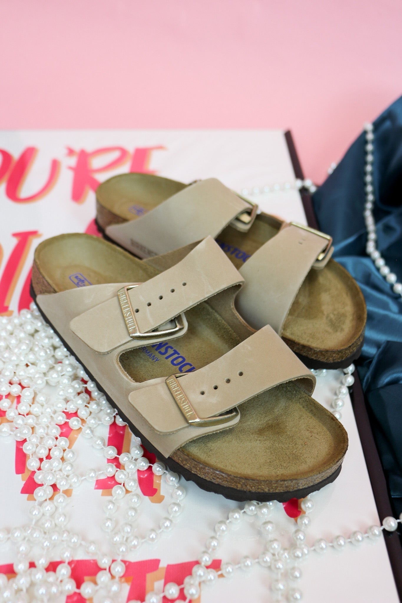Arizona Soft Footbed Nubuck Leather - Sandcastle Birkenstock Sandal - NARROW FIT
