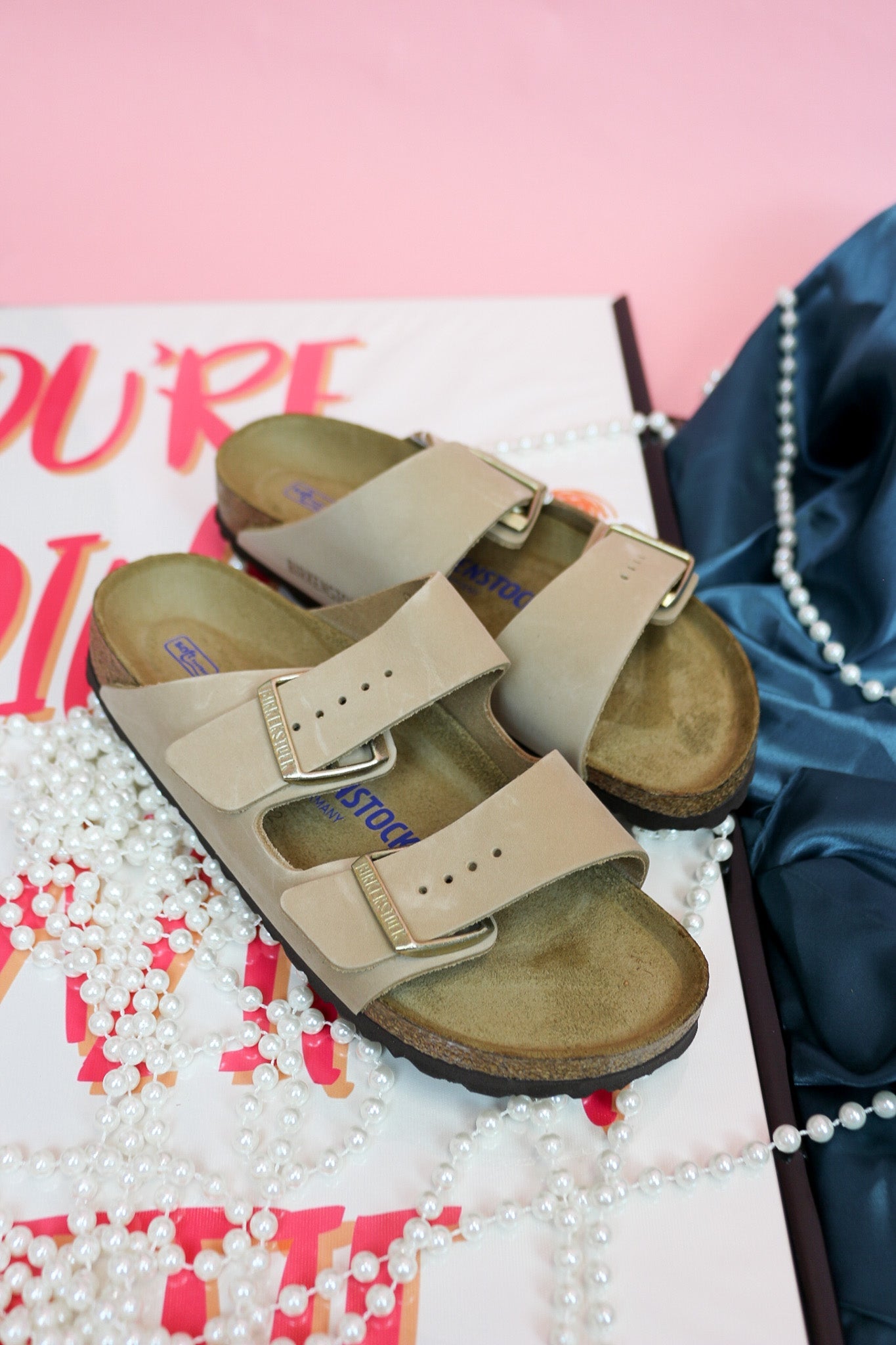 Arizona Soft Footbed Nubuck Leather - Sandcastle Birkenstock Sandal - NARROW FIT
