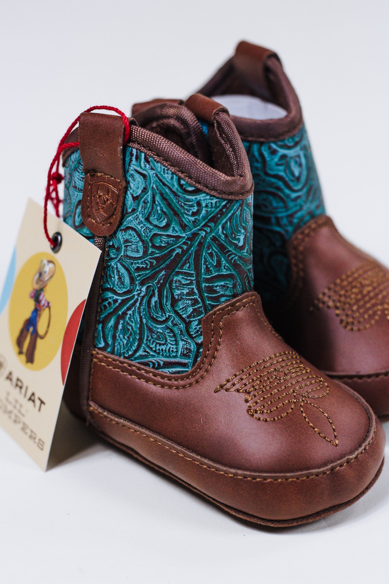 Ariat Round Up Style Lil' Stompers Infant Boots Brown