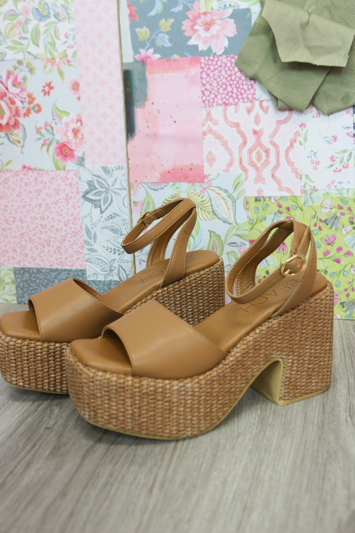 Arden Cognac Block Heels