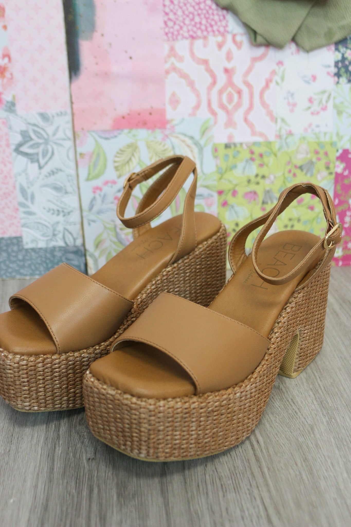 Arden Cognac Block Heels