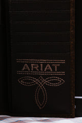 Ariat Bull Hide Brown Rodeo Wallet