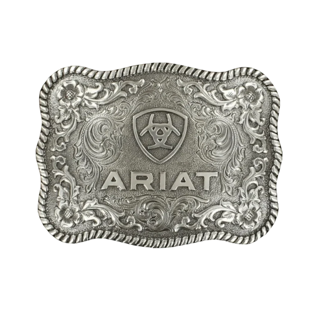 Ariat Men's Rectangle Rope Edge Belt Buckle