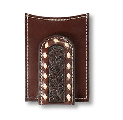 Ariat Men's Floral Embroidered Money Clip Wallet