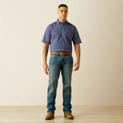 Ariat Men's Wrinkle Free Dark Blue Davis Classic Fit Shirt