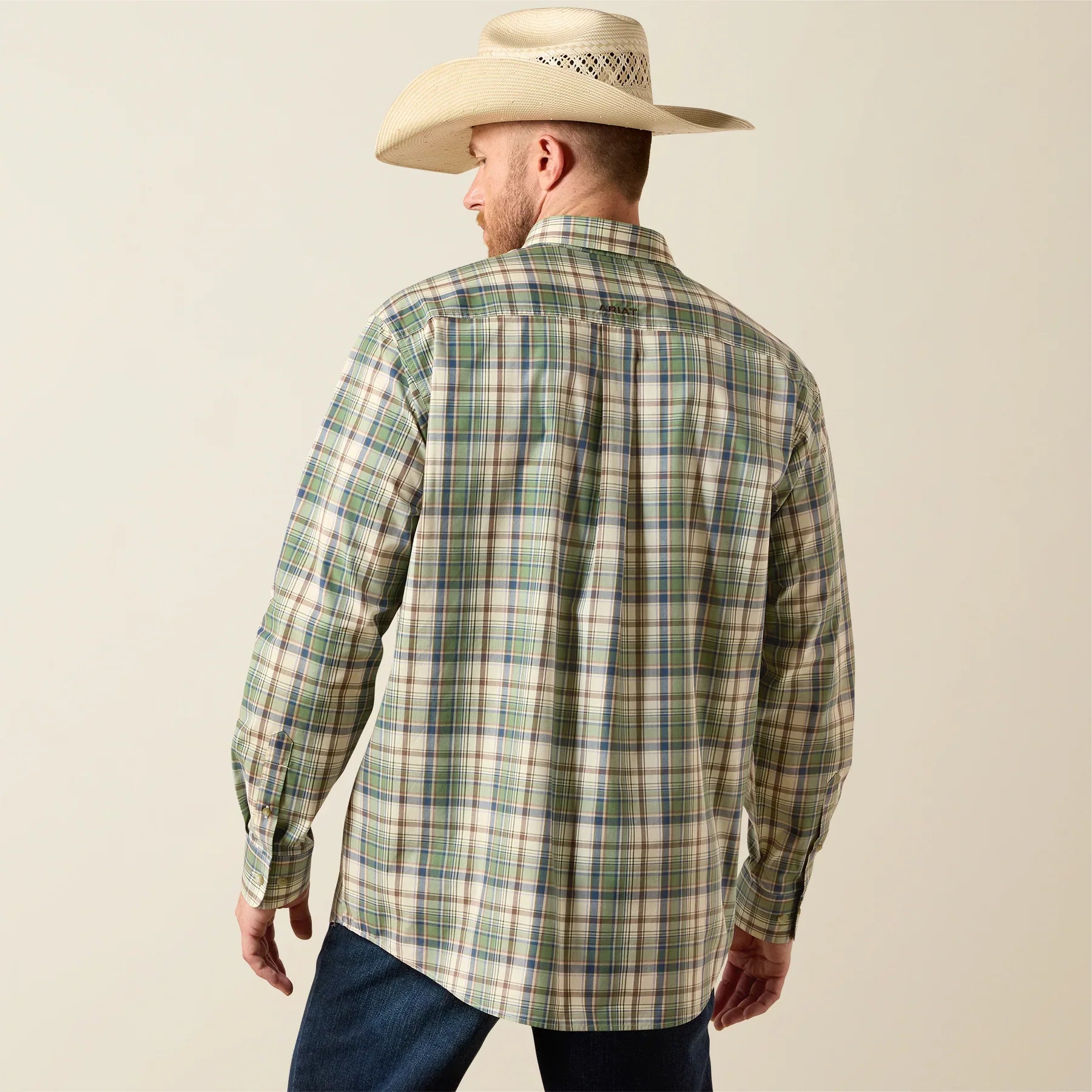 Ariat Men's Bronze Green Plaid Pro Series Sebastian Shirt